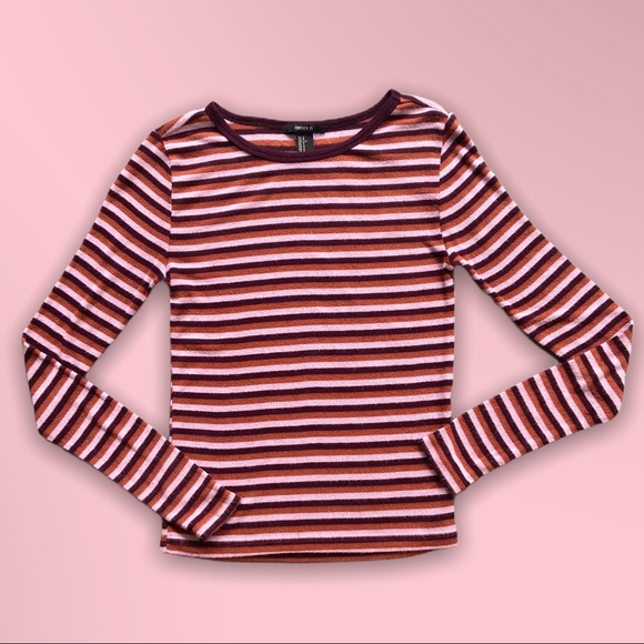 Forever 21 Tops - Forever 21 Striped Ribbed Long Sleeve Shirt